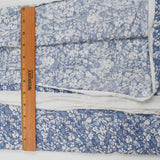 Blue + White Floral Print Crisp Shirt Weight Woven Fabric - 57" x 118"