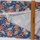 Blue, Red + Yellow Floral Print Chintz Pomegranate Quilting Weight Woven Fabric - 42" x 98"