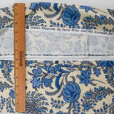 Blue + White Floral Print Indian Rhapsody Quilting Weight Woven Fabric - 44" x 110"