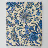 Blue + White Floral Print Indian Rhapsody Quilting Weight Woven Fabric - 44" x 110"