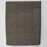 Brown + Black Plaid Lightweight Woven Suiting Fabric - 60" x 94"