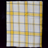 White, Yellow + Black Plaid Soft Twill Woven Fabric - 44" x 74"