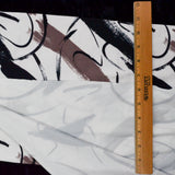 White, Black + Gray Abstract Brushstroke Print Soft Stretch Knit Apparel Fabric - 53" x 64"