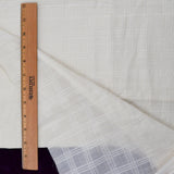 Unbleached Semi-Sheer Grid Textured Woven Fabric - 49" x 120"