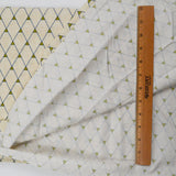 Beige, Green + Blue Diamond Print Quilting Weight Woven Fabric - 44" x 148"