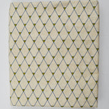 Beige, Green + Blue Diamond Print Quilting Weight Woven Fabric - 44" x 148"
