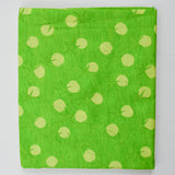 Bright Green Star + Dot Print Quilting Weight Woven Fabric - 44" x 90"