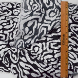Black + White Abstract Blob Print Satiny Woven Fabric - 39" x 118" + Extra