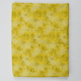 Yellow, Green + Gold Detail Geometric Print Quilting Weight Woven Fabric - 44" x 78"