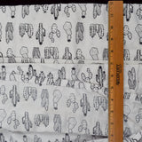 White + Black Cactus Print Woven Microfiber Flat Sheet - 64" x 98"