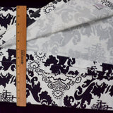 Black + White Baroque Illustration Print Woven Canvas Fabric Curtain - 56" x 82"