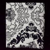 Black + White Baroque Illustration Print Woven Canvas Fabric Curtain - 56" x 82"