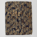 Dark Blue-Black + Beige Bamboo Print 100% Cotton Woven Fabric - 44" x 240"