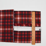 Red, Black + White Plaid Print Quilting Weight Cotton Fabric - 44" x 110"