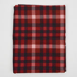 Red, Black + White Plaid Print Quilting Weight Cotton Fabric - 44" x 110"