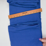 Blue Textured Stripe Woven Fabric - 72" x 84" + Extra, Rounded Edge