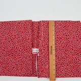 Red + White Leaf Print Quilting Weight Woven Fabric - 45" x 148"