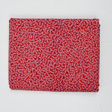 Red + White Leaf Print Quilting Weight Woven Fabric - 45" x 148"