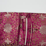 Maroon + Gold Ornate Silky Brocade Woven Fabric - 56" x 272"