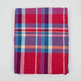 Pink, Blue + White Plaid Heavyweight Woven Fabric - 44" x 110"