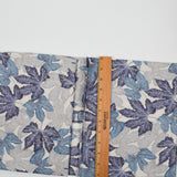 White, Blue + Silver Maple Leaf Print Quilting Weight Woven Fabric - 44" x 86"