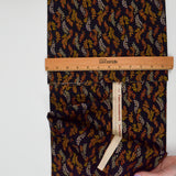 Black, Orange, White + Gold Floral Print Quilting Weight Woven Fabric - 42" x 72"