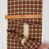 Beige, Red + Green Plaid Brushed Surface Flannel Woven Fabric - 44" x 156"