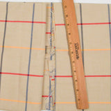 Beige, Red, Blue + Yellow Grid Shirt Weight Woven Fabric - 44" x 92"