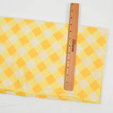 Yellow + White Large Gingham Print Woven Fabric - 46" x 70"