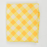 Yellow + White Large Gingham Print Woven Fabric - 46" x 70"