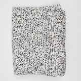 Beige, Black + White Speckle Print Synthetic Stretch Knit Fabric - 66" x 84"