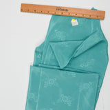 Teal Silky Floral Jacquard Woven Fabric - 44" x 72"