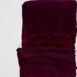 Maroon Velvet Fabric with Seam - 40" x 84" - Sun Bleached