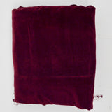 Maroon Velvet Fabric with Seam - 40" x 84" - Sun Bleached
