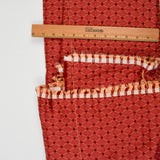 Red + Beige Diamond Woven Upholstery Fabric - 40" x 56" + Extra