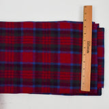 Red, Green + Blue Plaid Dense Felt Fabric - 38" x 60"