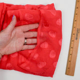 Hot Pink Skull Embroidered Applique Sheer Chiffon Fabric - 60" x 164"