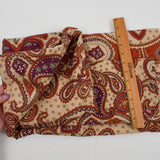 Beige, Orange + Maroon Paisley Print Woven Fabric Sheet - 104" x 104"
