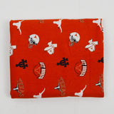 Orange, White + Black UT Longhorn Print Quilting Weight Woven Fabric - 42" x 72"