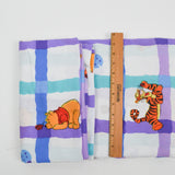 White, Orange, Blue + Purple Winnie The Pooh Plaid Print Woven Fabric Sheet - 80" x 92"