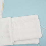 White + Shiny Stripe Damask Woven Fabric - 52" x 120" - Stains