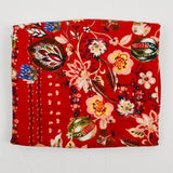 Red, Beige, Black + White Floral Print Lightweight Flowy Woven Fabric - 58" x 108"