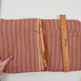 Pink + Brown Yarn-Dyed Stripe Woven Fabric - 56" x 112"