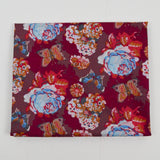 Maroon, Red, Blue + White Floral Print Cotton Lawn Woven Fabric - 54" x 76"