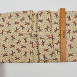 Beige, Red, Yellow + Blue Patriotic Firecracker Print Quilting Weight Woven Fabric - 46" x 164"