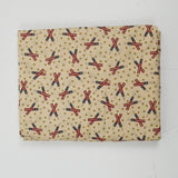 Beige, Red, Yellow + Blue Patriotic Firecracker Print Quilting Weight Woven Fabric - 46" x 164"