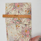 Beige, Pink + Purple Floral Print Lightweight Woven Fabric - 27" x 115"