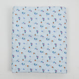 Light Blue, Green + Orange Floral Print Woven Fabric - 45" x 168"