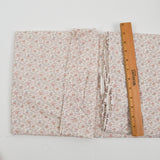 White + Pink Floral Print Calico Quilting Weight Woven Fabric - 43" x 106"