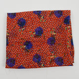 Red, Blue + Beige Floral Print Semi-Sheer Flowy Woven Fabric - 52" x 90"
